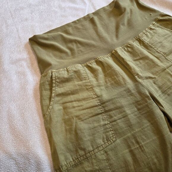 Wearables Wide Leg Linen Blend, Green XL - Picture 3 of 12